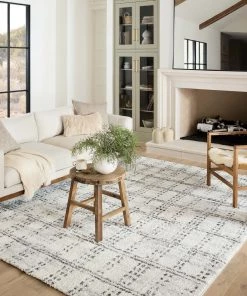 Alexander Home Modern Checkered Shag Soft Area Rug