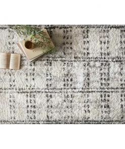 Alexander Home Modern Checkered Shag Soft Area Rug