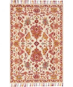 Alexander Home Sahara Botanical Berry Hand-Hooked Wool Area Rug