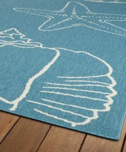 Bombay Ambrosi Indoor/Outdoor Soft Area Rug Light Blue