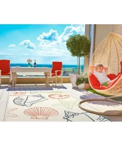 Bombay Ambrosi Indoor/Outdoor Soft Area Rug Light Blue