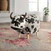 Modern Rugs And Decor Cow Shape Velvet Ottoman Home Décor