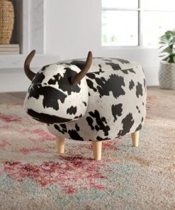 Modern Rugs And Decor Cow Shape Velvet Ottoman Home Décor