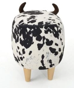 Modern Rugs And Decor Cow Shape Velvet Ottoman Home Décor