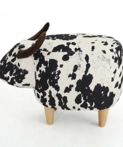 Modern Rugs And Decor Cow Shape Velvet Ottoman Home Décor