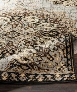 Aoede Floral Medallion Traditional Gray Brown Beige Area Rug