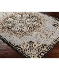 Aoede Floral Medallion Traditional Gray Brown Beige Area Rug