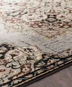 Aoede Floral Medallion Traditional Gray Brown Beige Area Rug