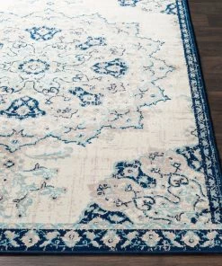 Aoede Floral Medallion Traditional Ivory Gray Navy Area Rug All Area Rugs And Runners