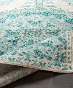 Aoede Traditional Teal/ Ivory Traditional Medallion Teal Aqua Gray Area Rug All Area Rugs And Runners