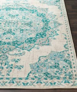 Aoede Traditional Teal/ Ivory Traditional Medallion Teal Aqua Gray Area Rug All Area Rugs And Runners