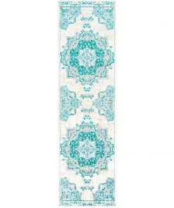 Aoede Traditional Teal/ Ivory Traditional Medallion Teal Aqua Gray Area Rug All Area Rugs And Runners