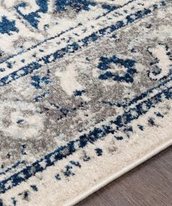WW Traditional Navy Pale Blue Gray White Area Rugs All Area Rugs And Runners