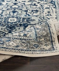 WW Traditional Navy Pale Blue Gray White Area Rugs All Area Rugs And Runners