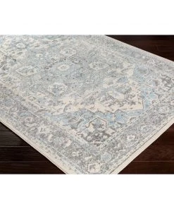 Arienne Traditional Pale Blue Traditional Pale Blue Gray White Area Rugs