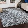 Azhar Transitional Floral Trellis Navy Blue Gray Ivory Area Rug