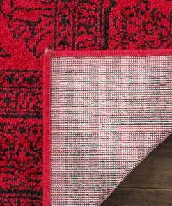 FAS All Area Rugs And Runners Oriental Vintage Distressed Medallion Red/Black Soft Area Rug