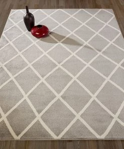 DD All Area Rugs And Runners Trellis Gray/Grey Ivory Area Rugs