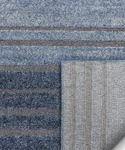 Well Woven Boer Blue Geometric Stripes Pattern Area Rug