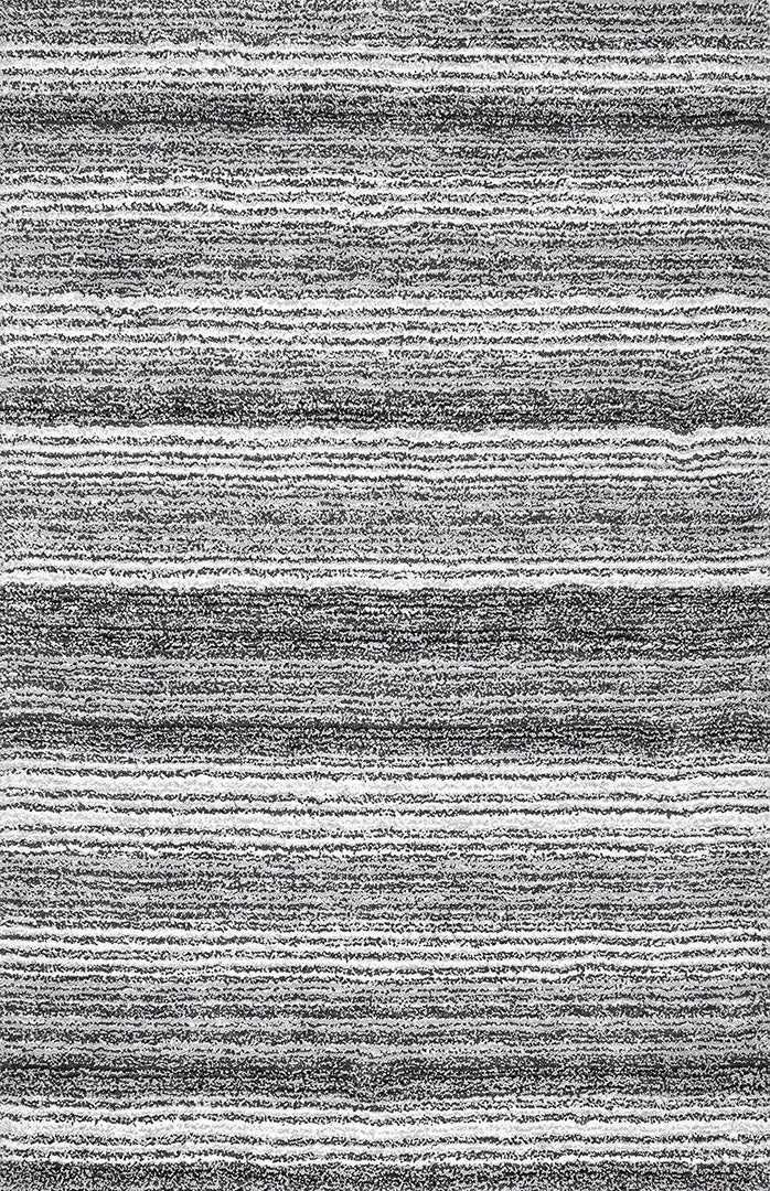 FAS Premium Handmade Striped Gray Plush Shag Area Rugs 3 FAS Premium Handmade Striped Gray Plush Shag Area Rugs