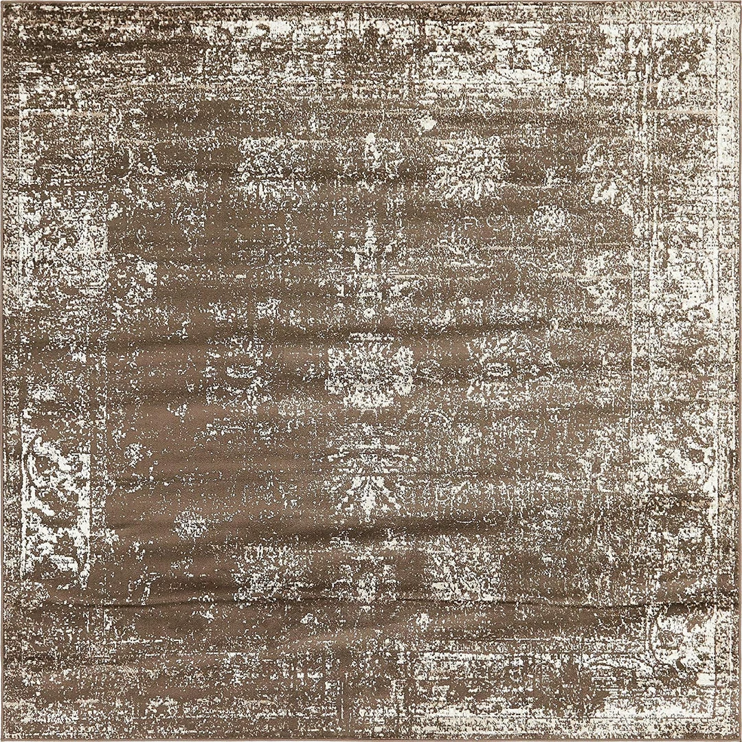 UL Vintage Distressed Bordered Brown Area Rugs 5 UL Vintage Distressed Bordered Brown Area Rugs