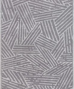 Well Woven Talson Grey Geometric Lines Pattern Area Rug All Area Rugs And Runners