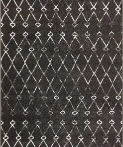 WW Trellis Gray Distressed Lattice Area Rugs