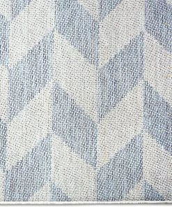 HD Geometric Blue Grey Indoor/Outdoor Area Rug - UV/Weather Resistant All Area Rugs And Runners
