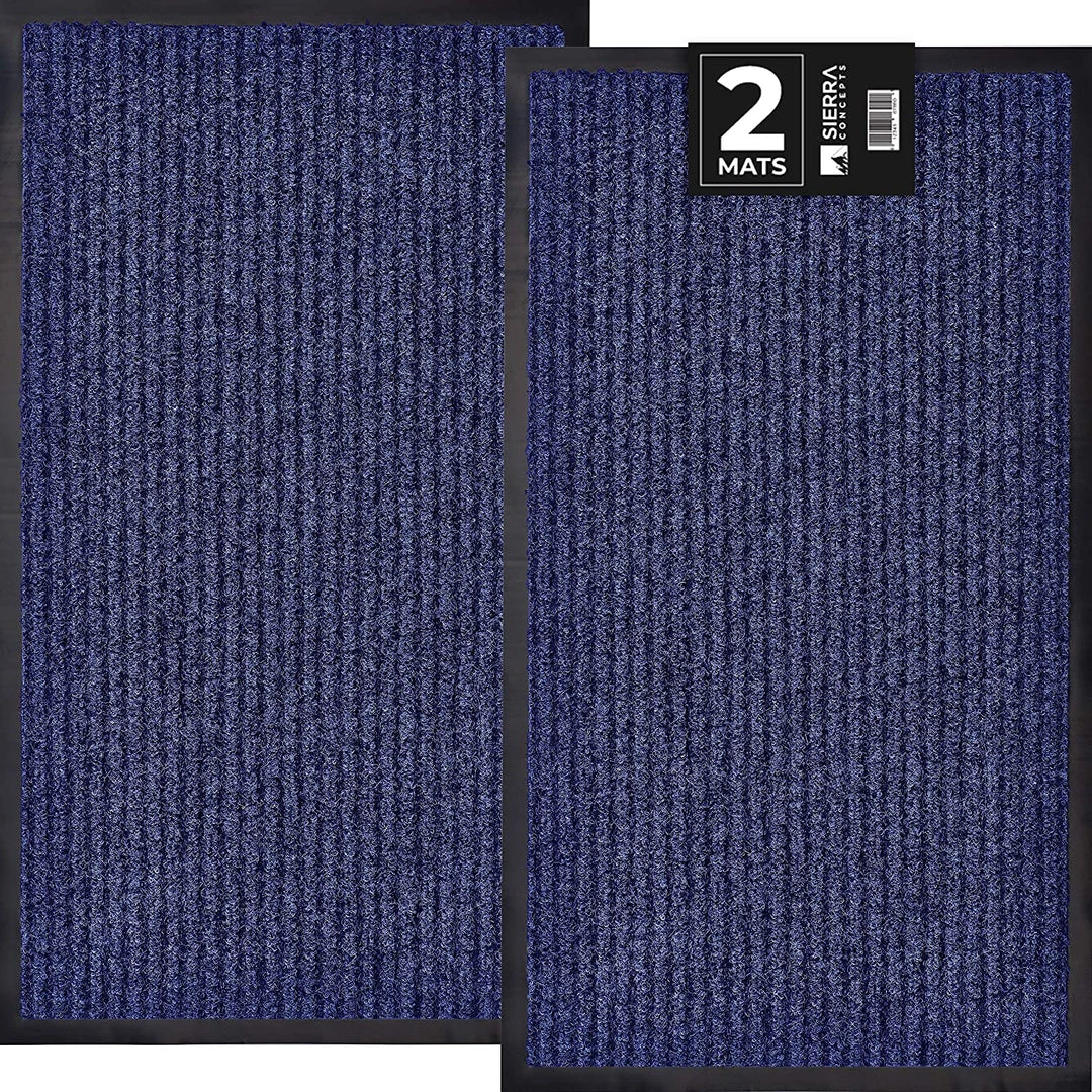 Sierra Concepts 2-Pack Striped Door Floor Mat - Indoor Outdoor Rug Entryway Welcome Mats With Rubber Backing For Shoe Scraper, 2 Sierra Concepts 2-Pack Striped Door Floor Mat - Indoor Outdoor Rug Entryway Welcome Mats With Rubber Backing For Shoe Scraper,