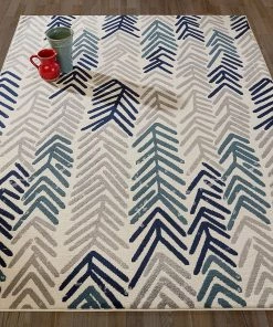 DD Floral Ivory/Navy/Grey/Gray/Teal Area Rugs All Area Rugs And Runners