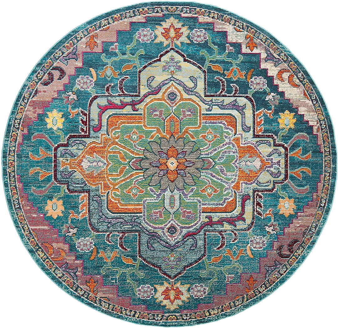 Modern Rugs And Decor Boho Chic Oriental Medallion Distressed Area Rug, Teal / Rose All Area Rugs And Runners 6 Modern Rugs And Decor Boho Chic Oriental Medallion Distressed Area Rug, Teal / Rose All Area Rugs And Runners