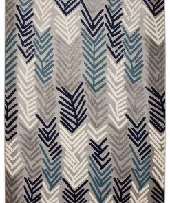 DD Contemporary Floral Gray/Grey/Navy/Teal/Beige Area Rugs