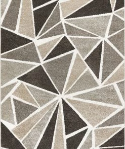 WW Modern Geometric Gray Ivory Area Rugs