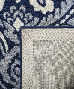 Modern Rugs And Decor Handmade Premium Wool Area Rug, Navy / Ivory All Area Rugs And Runners 7 Modern Rugs And Decor Handmade Premium Wool Area Rug, Navy / Ivory All Area Rugs And Runners