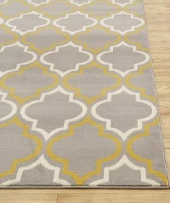 WRG Trellis Gray/Grey Yellow Area Rug