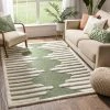 Modern Rugs And Decor Bellagio Luna Tribal Moroccan Diamond Pattern Green High-Low Flat-Weave Area Rug