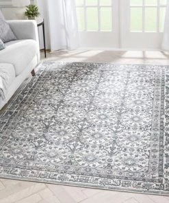 Well Woven Vintage Eclectic Geometric Floral Grey Soft Area Rug All Area Rugs And Runners