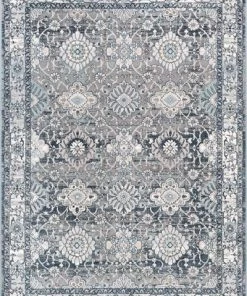 Well Woven All Area Rugs And Runners Vintage Oriental Floral Border Blue Soft Area Rug