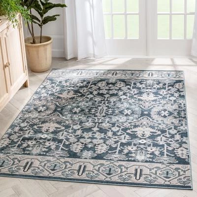 Well Woven Vintage Oriental Persian Blue Soft Area Rug 1 Well Woven Vintage Oriental Persian Blue Soft Area Rug
