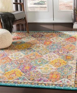 Besma Traditional Medallion Multi-color Area Rug