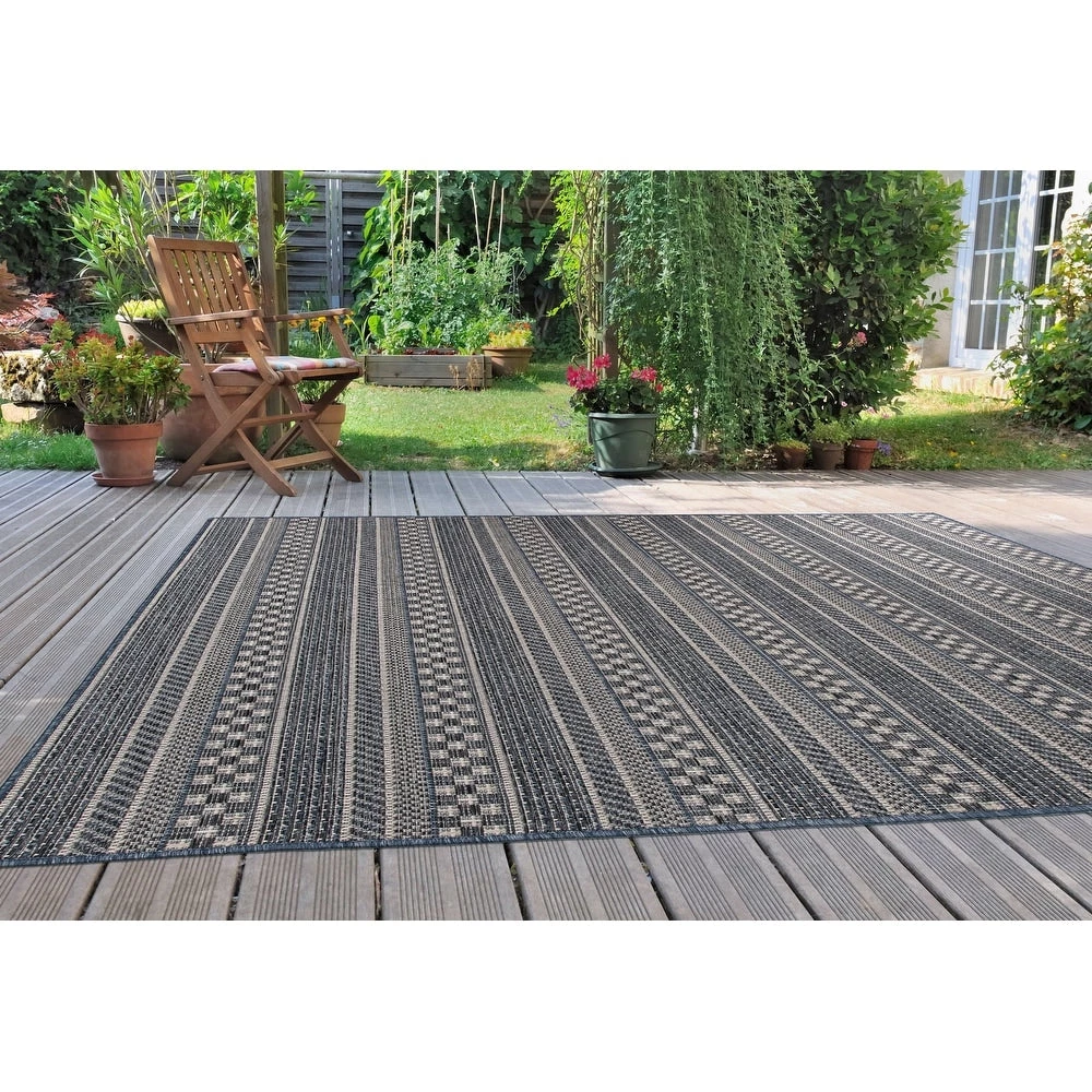 Bohemian Geometric Stripe Indoor/Outdoor Area Rug All Area Rugs And Runners 1 Bohemian Geometric Stripe Indoor/Outdoor Area Rug All Area Rugs And Runners