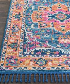WW All Area Rugs And Runners Tassel Orange Pink Blue Area Rugs