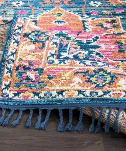 WW All Area Rugs And Runners Tassel Orange Pink Blue Area Rugs