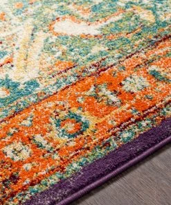 Brielle Navy Traditional Green & Orange Multi Area Rug