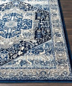 Brielle Navy All Area Rugs And Runners Traditional Navy Blue Gray White Area Rug