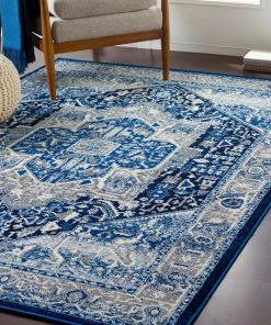 Brielle Navy All Area Rugs And Runners Traditional Navy Blue Gray White Area Rug