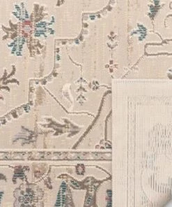 Well Woven Beige Vintage Oriental Medallion Soft Area Rug