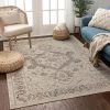 Well Woven Beige Vintage Oriental Medallion Soft Area Rug