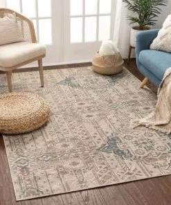 Well Woven Beige Vintage Abstract Geometric Soft Area Rug All Area Rugs And Runners