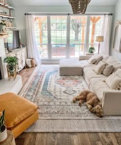 WW Jane Vintage Bohemian Aztec Tribal Blue Soft Area Rug